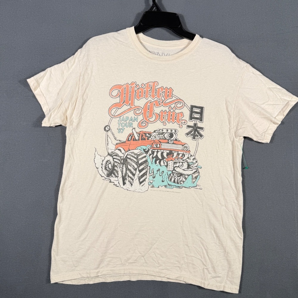 Vinyl Icons T-Shirt Men S Ivory Motley Crue Japan Tour 87 Graphic Monster Truck